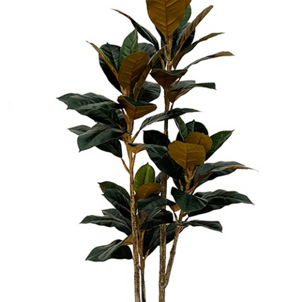 Rubberboom kunstplant 140 cm - Ficus elastica met 3 stammen