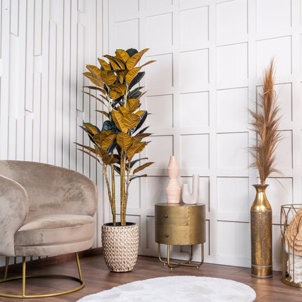 Rubberboom kunstplant 160 cm - Ficus elastica met 3 stammen