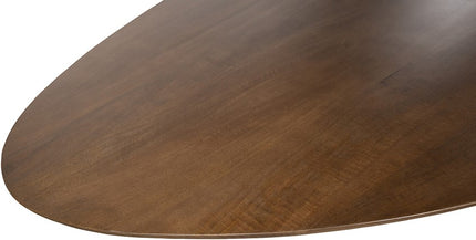Salontafel 130, ovaal, poot zwart, mango bruin walnoot