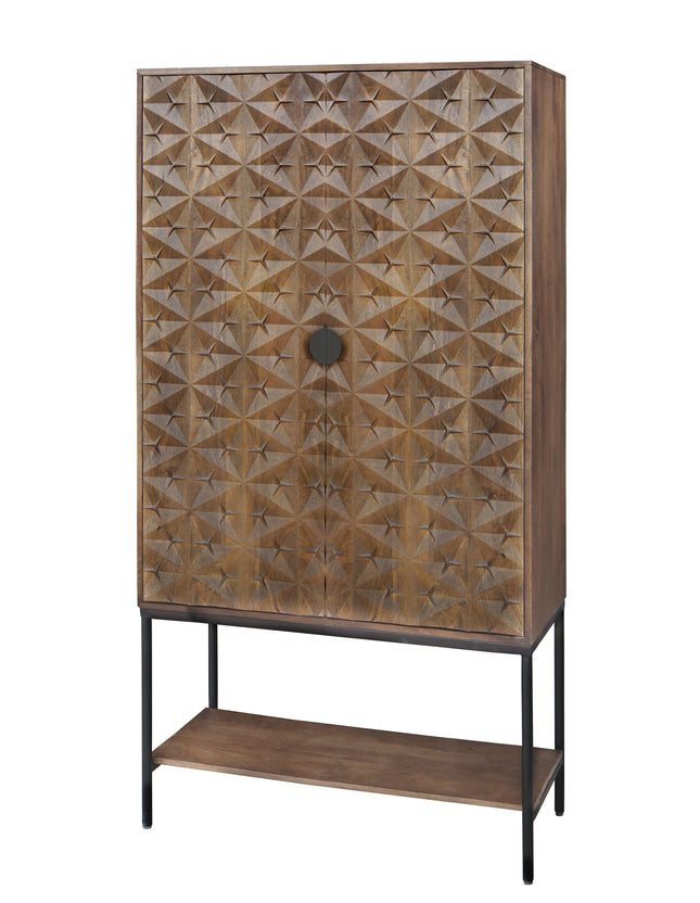 Trinity 2-deurs kast met onderplank, Mango bruin walnoot