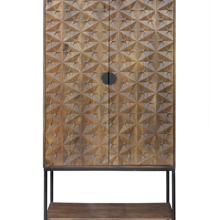 Trinity 2-deurs kast met onderplank, Mango bruin walnoot