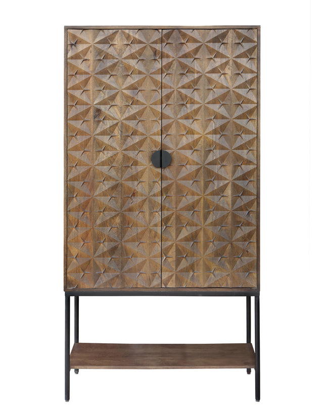 Trinity 2-deurs kast met onderplank, Mango bruin walnoot