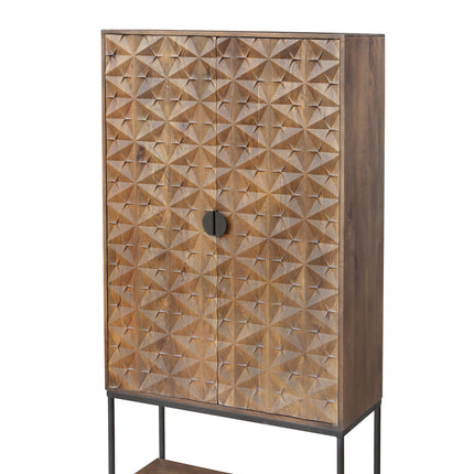 Trinity 2-deurs kast met onderplank, Mango bruin walnoot