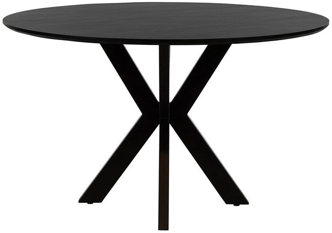 Eetkamertafel Ø130, Acaciahout Zwart