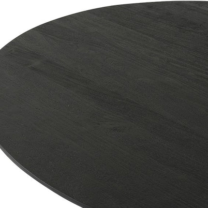 Eetkamertafel Ø130, Acaciahout Zwart