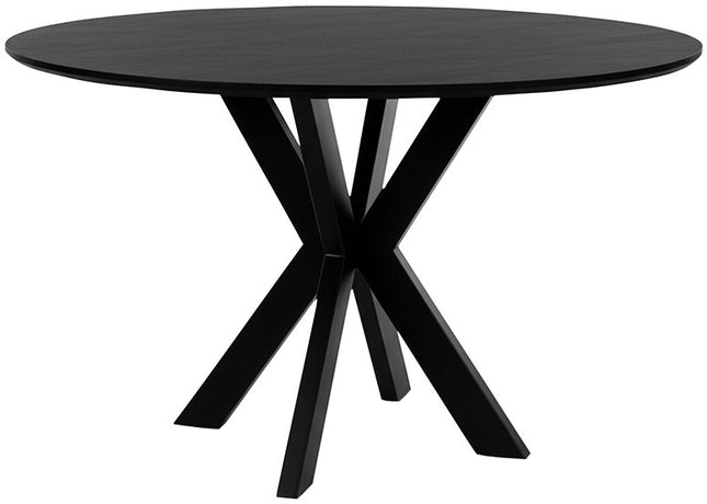 Eetkamertafel Ø150, acaciahout zwart