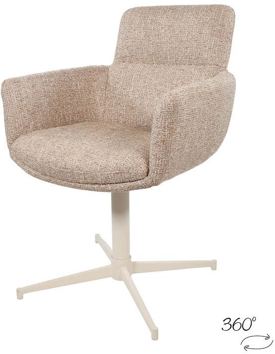 William armstoel - gebroken wit draaipoot 360° - Field - Hazel 170 (set van 2)