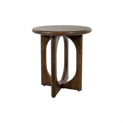 Bijzettafel Ø50, H55, mango-walnoot