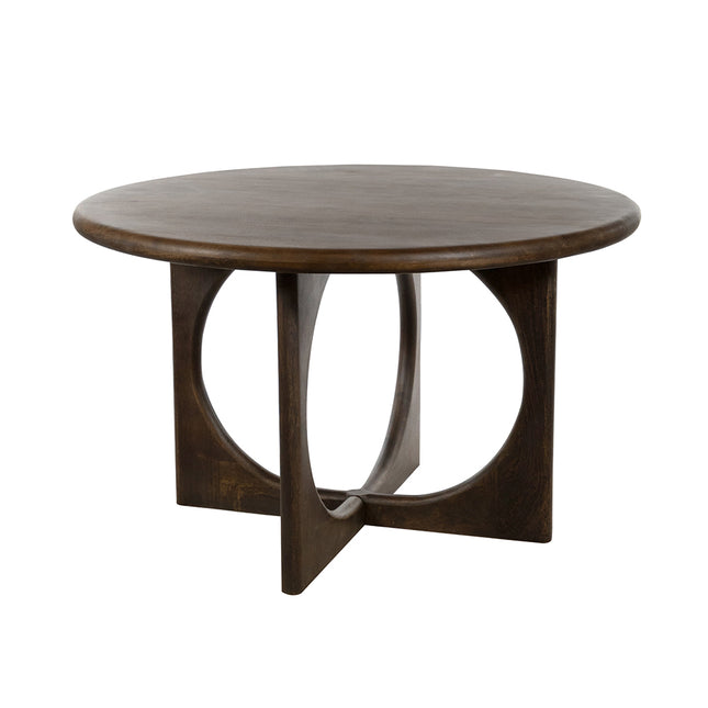 Eetkamertafel Ø130, mangohout/walnoot