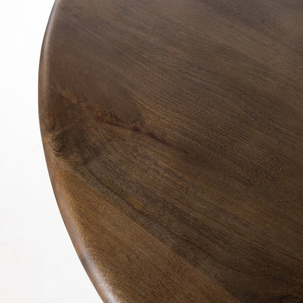 Eetkamertafel Ø130, mangohout/walnoot