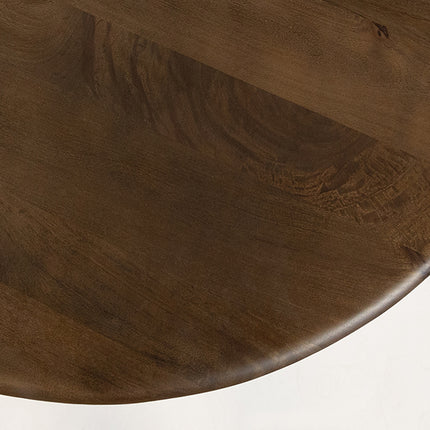 Eetkamertafel Ø130, mangohout/walnoot