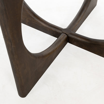 Eetkamertafel Ø130, mangohout/walnoot