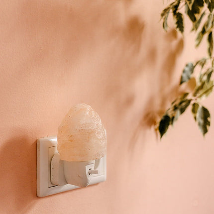 Oranje zoutsteen nachtlampje