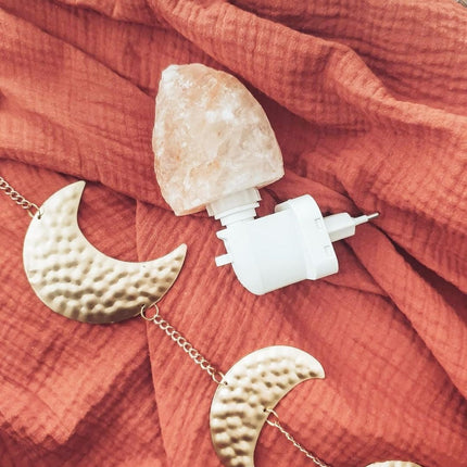 Oranje zoutsteen nachtlampje